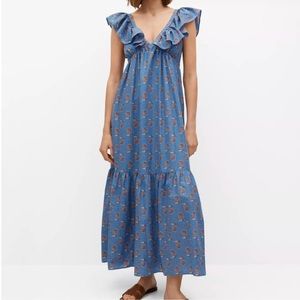 Mango Ruffle Maxi Dress